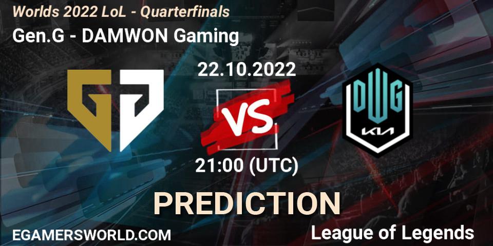 Gen.G vs DAMWON Gaming: Match Prediction. 22.10.22, LoL, Worlds 2022 LoL - Quarterfinals