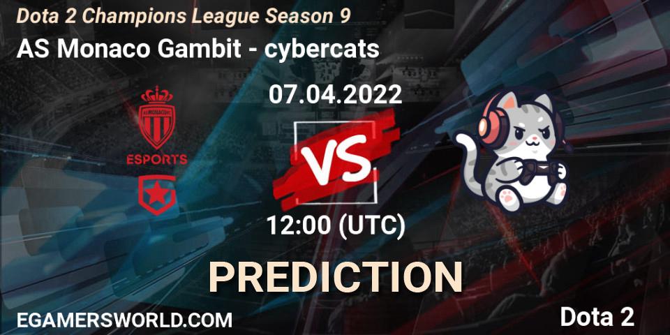 AS Monaco Gambit vs cybercats: Match Prediction. 07.04.22, Dota 2, Dota 2 Champions League Season 9