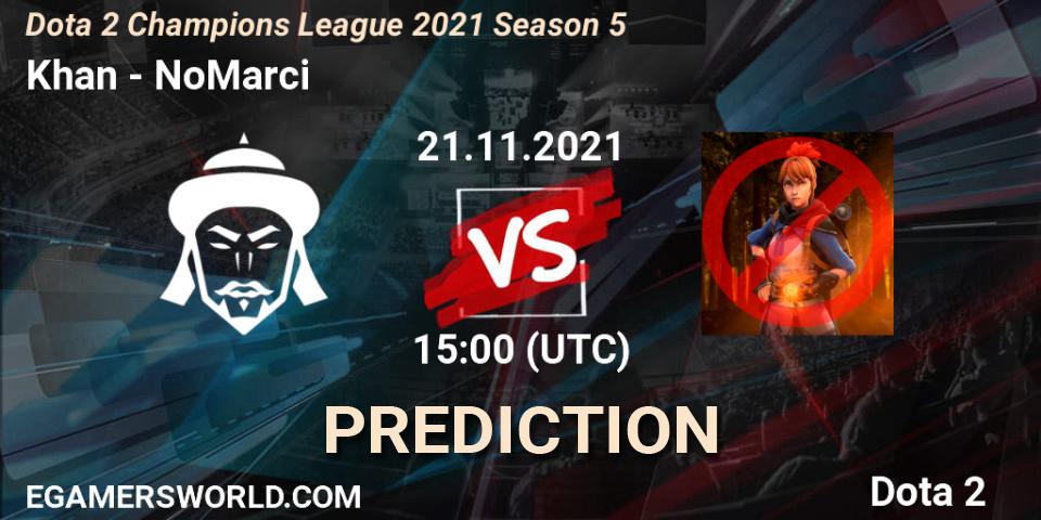 Khan vs NoMarci: Match Prediction. 21.11.21, Dota 2, Dota 2 Champions League 2021 Season 5