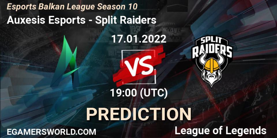 Auxesis Esports vs Split Raiders: Match Prediction. 17.01.2022 at 19:00, LoL, Esports Balkan League Season 10