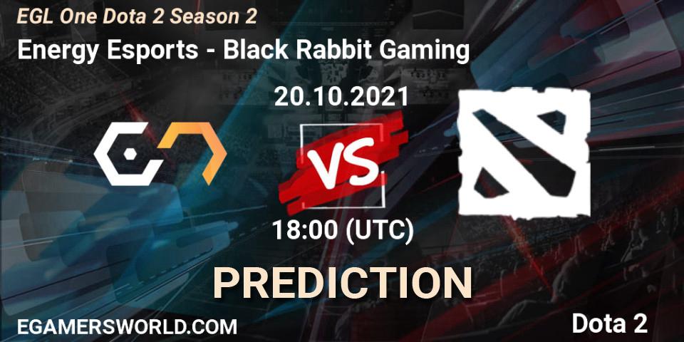 Energy Esports vs Black Rabbit Gaming: Match Prediction. 20.10.2021 at 18:01, Dota 2, EGL One Dota 2 Season 2
