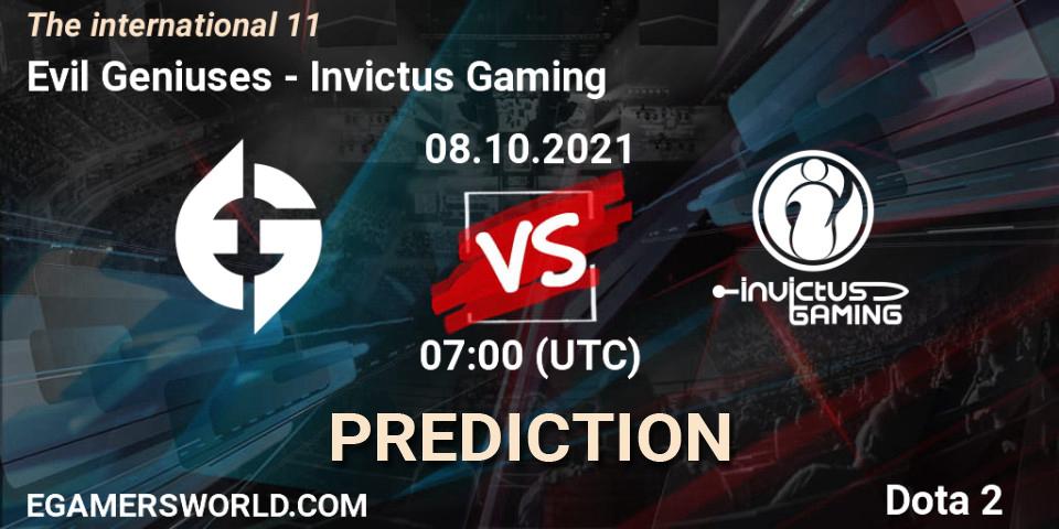 Evil Geniuses vs Invictus Gaming: Match Prediction. 07.10.2021 at 17:20, Dota 2, The Internationa 2021
