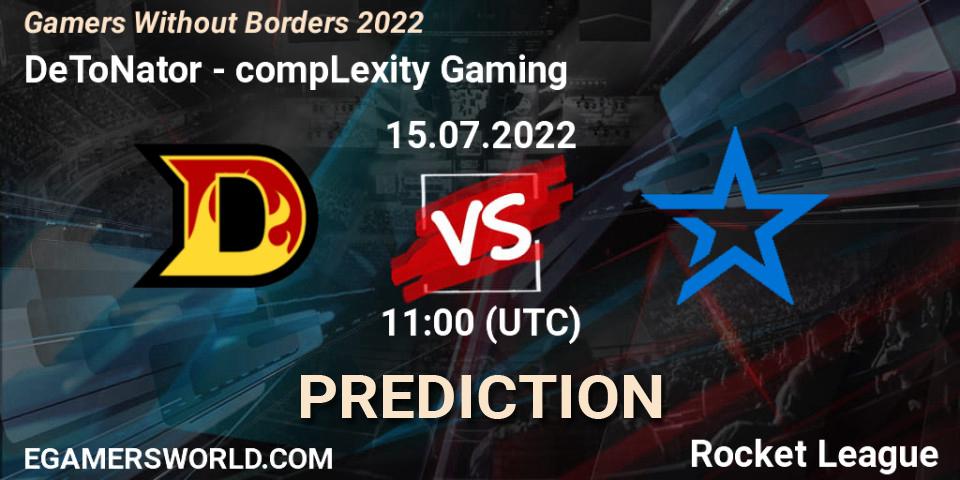 DeToNator vs compLexity Gaming: Match Prediction. 15.07.2022 at 11:00, Rocket League, Gamers Without Borders 2022