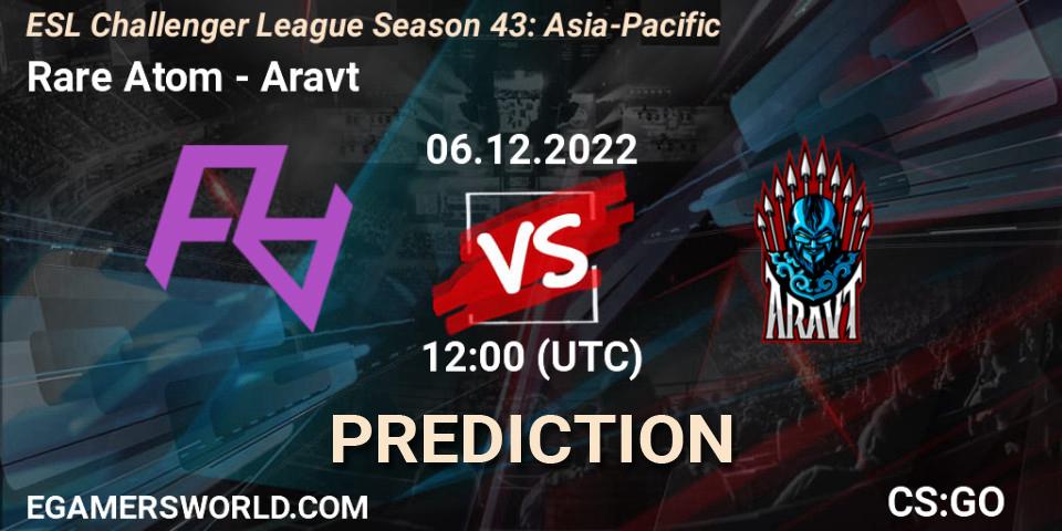Rare Atom vs Aravt: Match Prediction. 06.12.2022 at 12:00, Counter-Strike (CS2), ESL Challenger League Season 43: Asia-Pacific