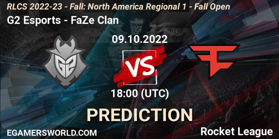 G2 Esports vs FaZe Clan: Match Prediction. 09.10.2022 at 17:55, Rocket League, RLCS 2022-23 - Fall: North America Regional 1 - Fall Open