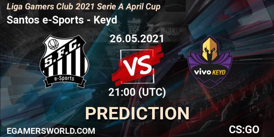 Santos e-Sports vs Keyd: Match Prediction. 26.05.2021 at 21:00, Counter-Strike (CS2), Liga Gamers Club 2021 Serie A April Cup