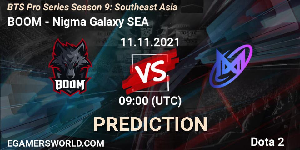 BOOM vs Nigma Galaxy SEA: Match Prediction. 11.11.2021 at 09:02, Dota 2, BTS Pro Series Season 9: Southeast Asia