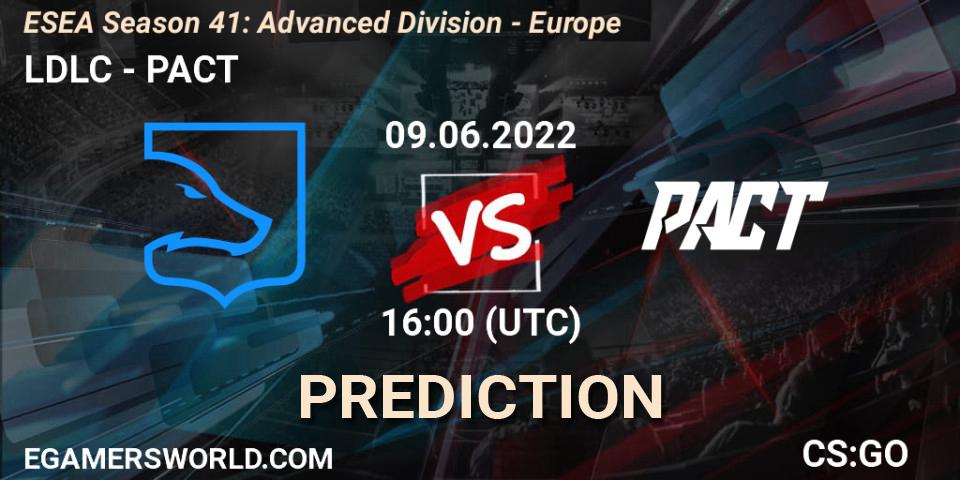 LDLC vs PACT: Match Prediction. 09.06.2022 at 16:00, Counter-Strike (CS2), ESEA Season 41: Advanced Division - Europe