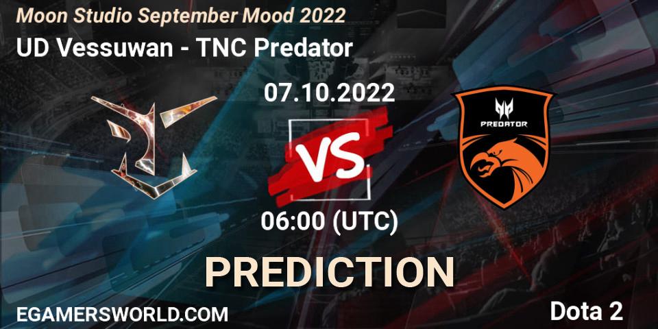 UD Vessuwan vs TNC Predator: Match Prediction. 07.10.22, Dota 2, Moon Studio September Mood 2022