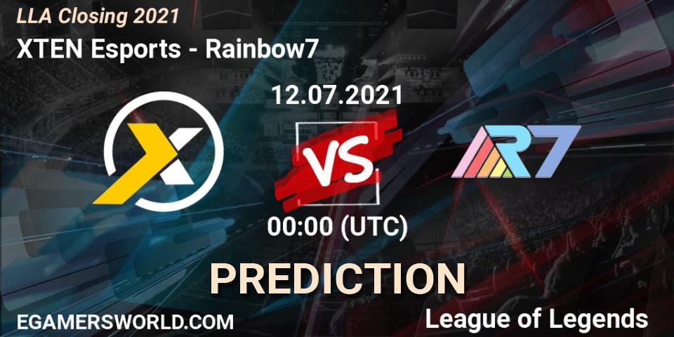 XTEN Esports vs Rainbow7: Match Prediction. 12.07.21, LoL, LLA Closing 2021