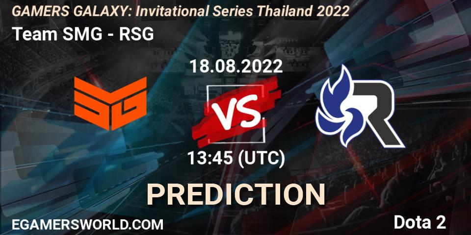 Team SMG vs RSG: Match Prediction. 18.08.22, Dota 2, GAMERS GALAXY: Invitational Series Thailand 2022