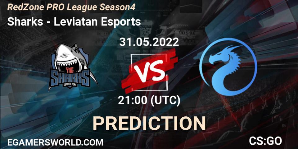 Sharks vs Leviatan Esports: Match Prediction. 31.05.2022 at 21:00, Counter-Strike (CS2), RedZone PRO League Season 4
