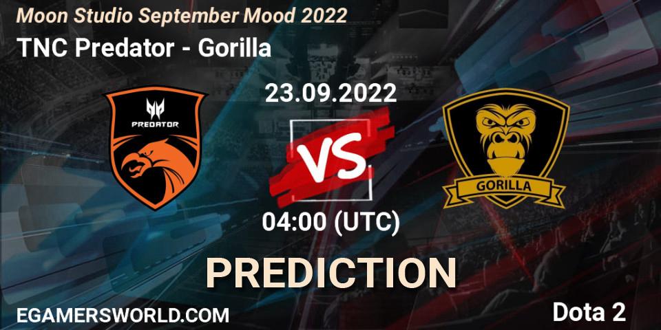 TNC Predator vs Gorilla: Match Prediction. 23.09.2022 at 05:03, Dota 2, Moon Studio September Mood 2022