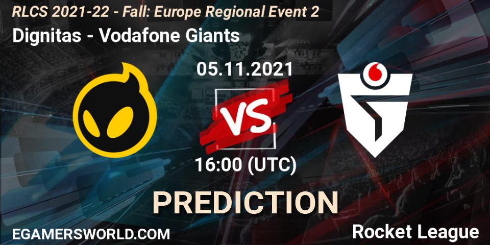 Dignitas vs Vodafone Giants: Match Prediction. 05.11.2021 at 16:00, Rocket League, RLCS 2021-22 - Fall: Europe Regional Event 2