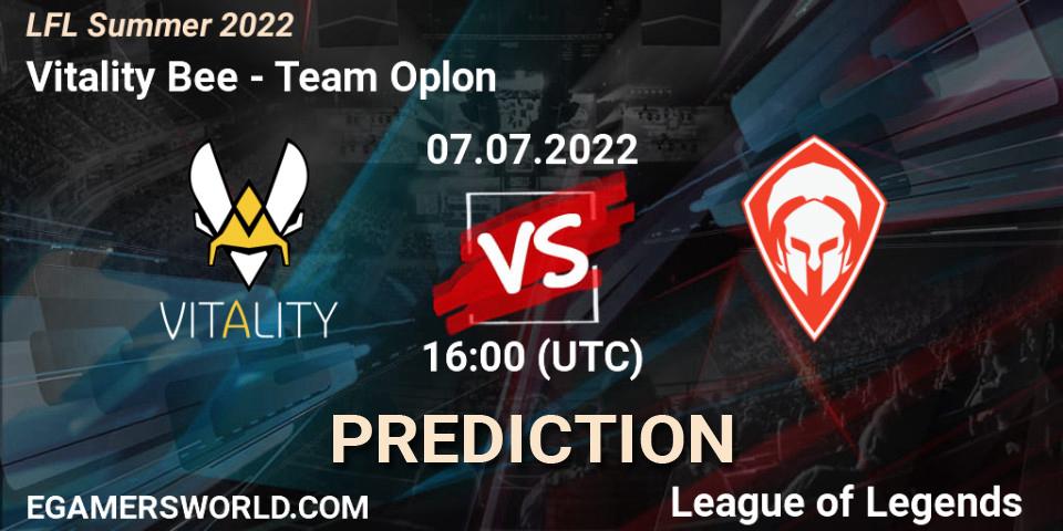 Vitality Bee vs Team Oplon: Match Prediction. 07.07.2022 at 16:00, LoL, LFL Summer 2022