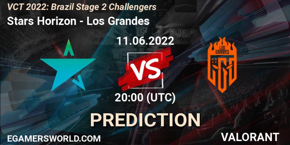 Stars Horizon vs Los Grandes: Match Prediction. 11.06.2022 at 20:15, VALORANT, VCT 2022: Brazil Stage 2 Challengers