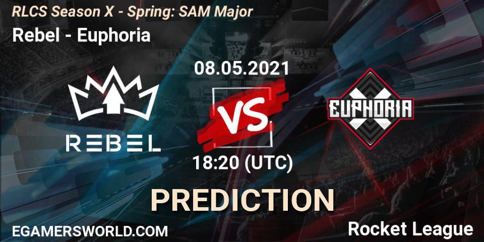 Rebel vs Euphoria: Match Prediction. 08.05.2021 at 18:20, Rocket League, RLCS Season X - Spring: SAM Major