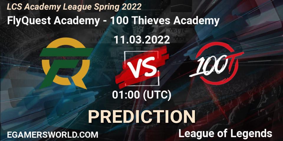 FlyQuest Academy vs 100 Thieves Academy: Match Prediction. 11.03.2022 at 01:00, LoL, LCS Academy League Spring 2022