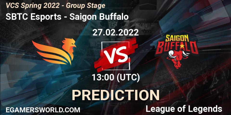 SBTC Esports vs Saigon Buffalo: Match Prediction. 27.02.2022 at 13:00, LoL, VCS Spring 2022 - Group Stage 