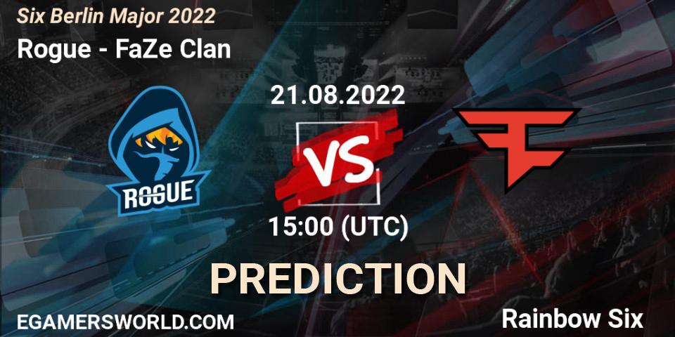 Rogue vs FaZe Clan: Match Prediction. 21.08.22, Rainbow Six, Six Berlin Major 2022