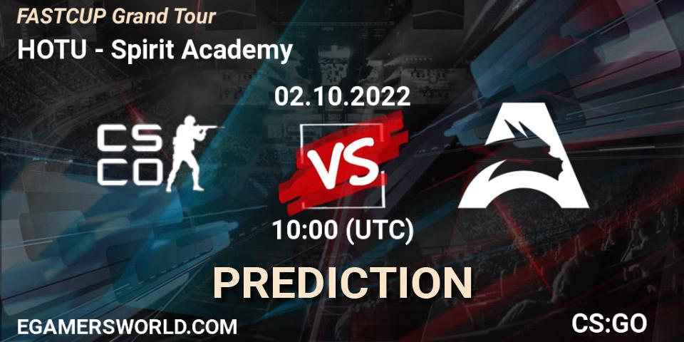 HOTU vs Spirit Academy: Match Prediction. 02.10.2022 at 10:00, Counter-Strike (CS2), FASTCUP Grand Tour