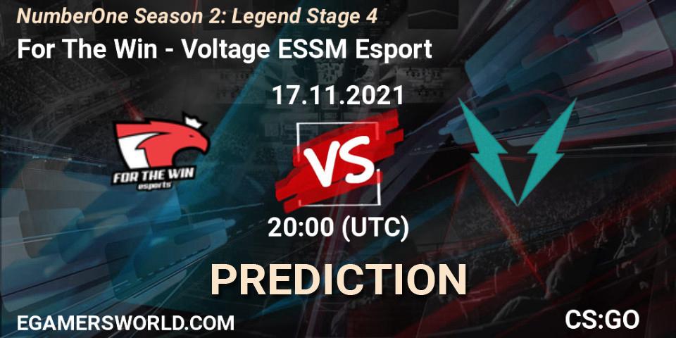 For The Win vs Voltage ESSM Esport: Match Prediction. 17.11.2021 at 20:00, Counter-Strike (CS2), NumberOne Season 2: Legend Stage 4