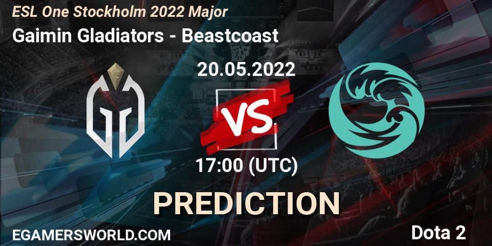 Gaimin Gladiators vs Beastcoast: Match Prediction. 20.05.2022 at 18:39, Dota 2, ESL One Stockholm 2022 Major