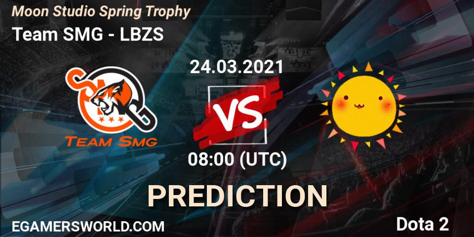 Team SMG vs LBZS: Match Prediction. 24.03.2021 at 08:03, Dota 2, Moon Studio Spring Trophy