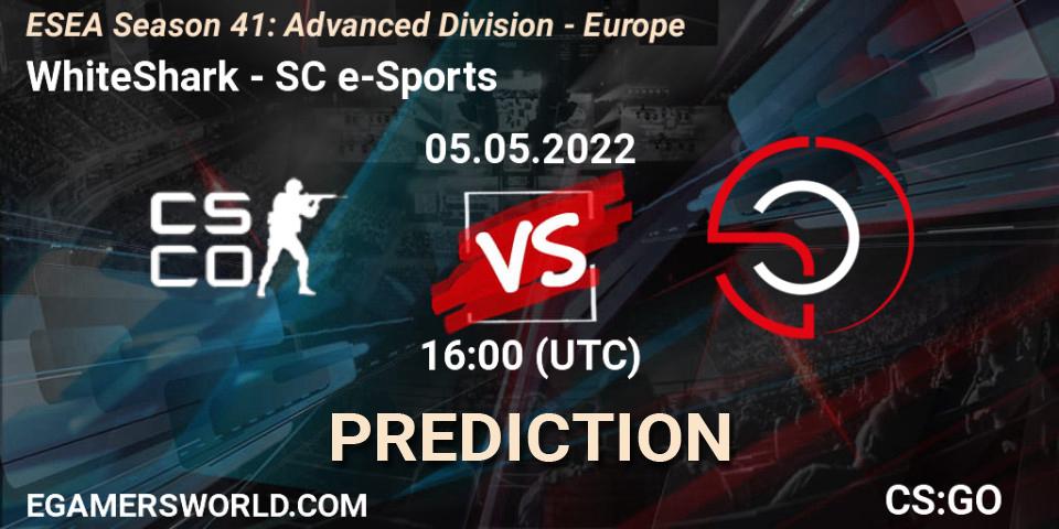 WhiteShark vs SC e-Sports: Match Prediction. 05.05.2022 at 16:00, Counter-Strike (CS2), ESEA Season 41: Advanced Division - Europe