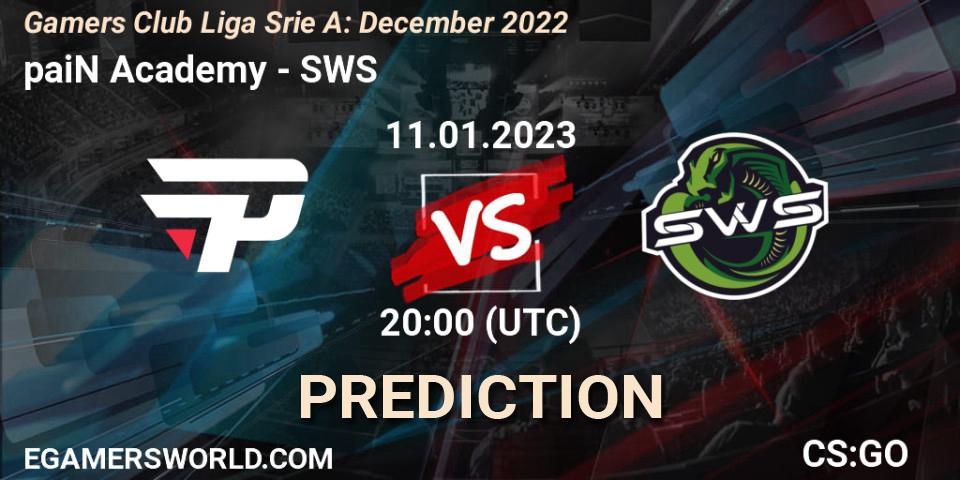 paiN Academy vs SWS: Match Prediction. 11.01.2023 at 20:00, Counter-Strike (CS2), Gamers Club Liga Série A: December 2022