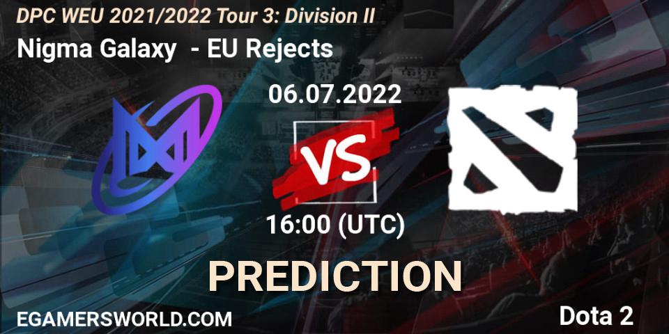 Nigma Galaxy vs EU Rejects: Match Prediction. 06.07.2022 at 16:36, Dota 2, DPC WEU 2021/2022 Tour 3: Division II