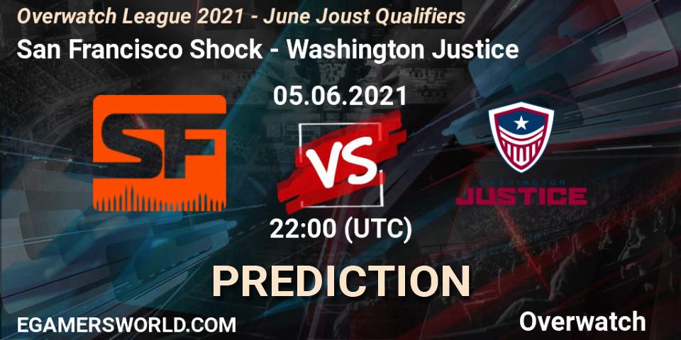 San Francisco Shock vs Washington Justice: Match Prediction. 05.06.2021 at 22:00, Overwatch, Overwatch League 2021 - June Joust Qualifiers