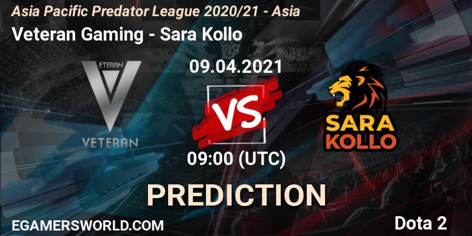 Veteran Gaming vs Sara Kollo: Match Prediction. 09.04.2021 at 11:02, Dota 2, Asia Pacific Predator League 2020/21 - Asia