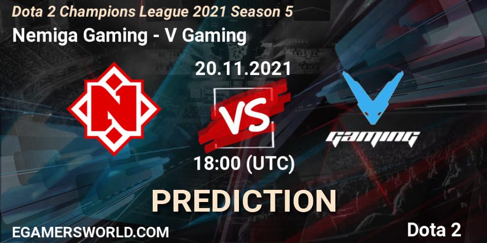 Nemiga Gaming vs V Gaming: Match Prediction. 20.11.2021 at 18:41, Dota 2, Dota 2 Champions League 2021 Season 5