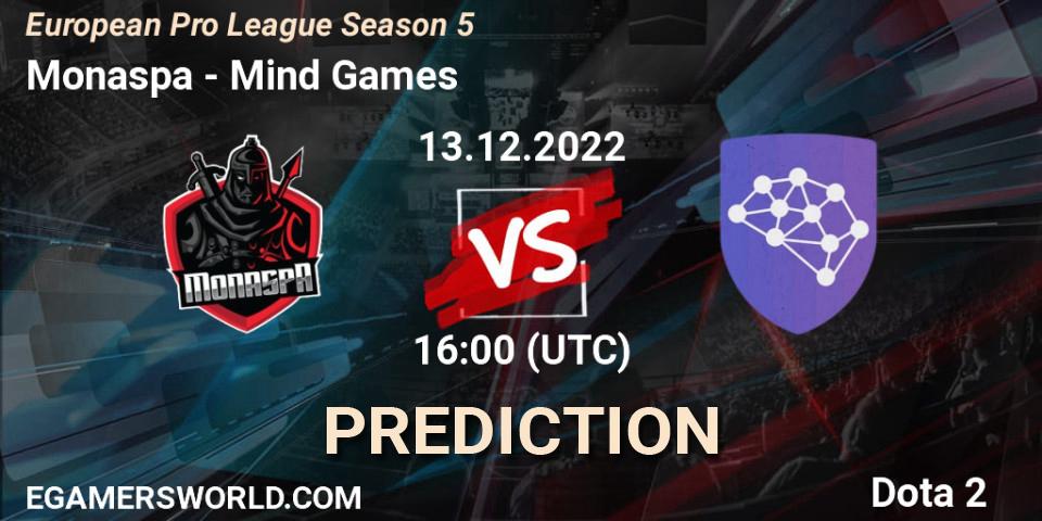 Monaspa vs Mind Games: Match Prediction. 13.12.22, Dota 2, European Pro League Season 5