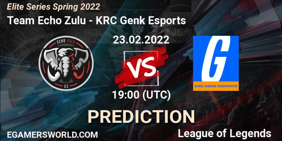 Team Echo Zulu vs KRC Genk Esports: Match Prediction. 23.02.2022 at 19:00, LoL, Elite Series Spring 2022