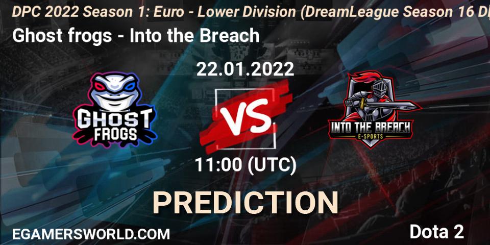 Ghost frogs vs Into the Breach: Match Prediction. 22.01.22, Dota 2, DPC 2022 Season 1: Euro - Lower Division (DreamLeague Season 16 DPC WEU)