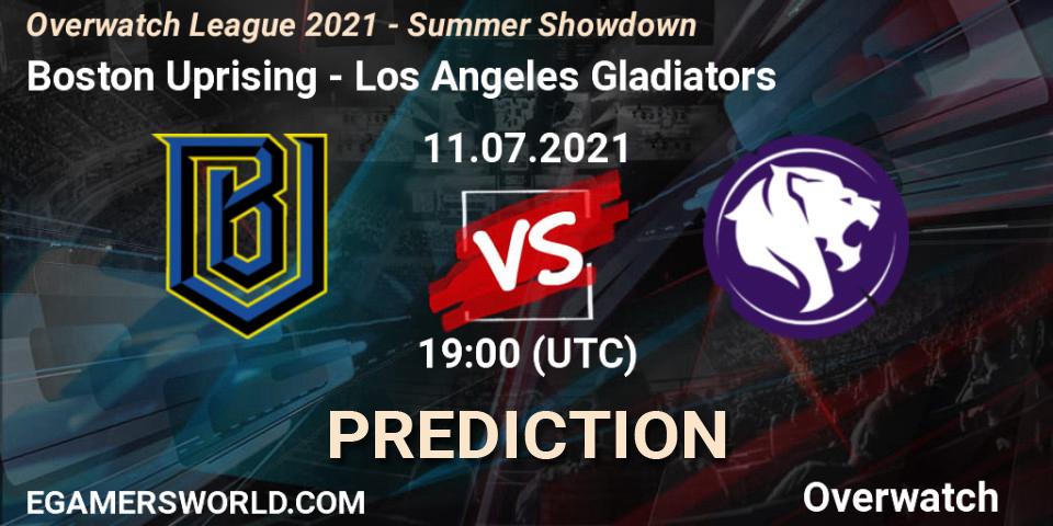Boston Uprising vs Los Angeles Gladiators: Match Prediction. 11.07.2021 at 20:45, Overwatch, Overwatch League 2021 - Summer Showdown