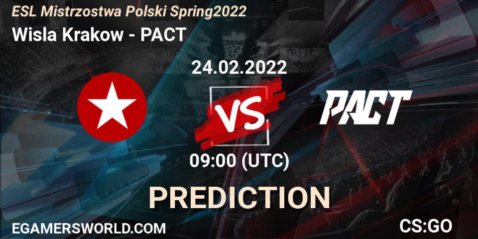Wisla Krakow vs PACT: Match Prediction. 24.02.2022 at 16:30, Counter-Strike (CS2), ESL Mistrzostwa Polski Spring 2022