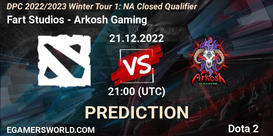 Fart Studios vs Arkosh Gaming: Match Prediction. 21.12.2022 at 21:03, Dota 2, DPC 2022/2023 Winter Tour 1: NA Closed Qualifier