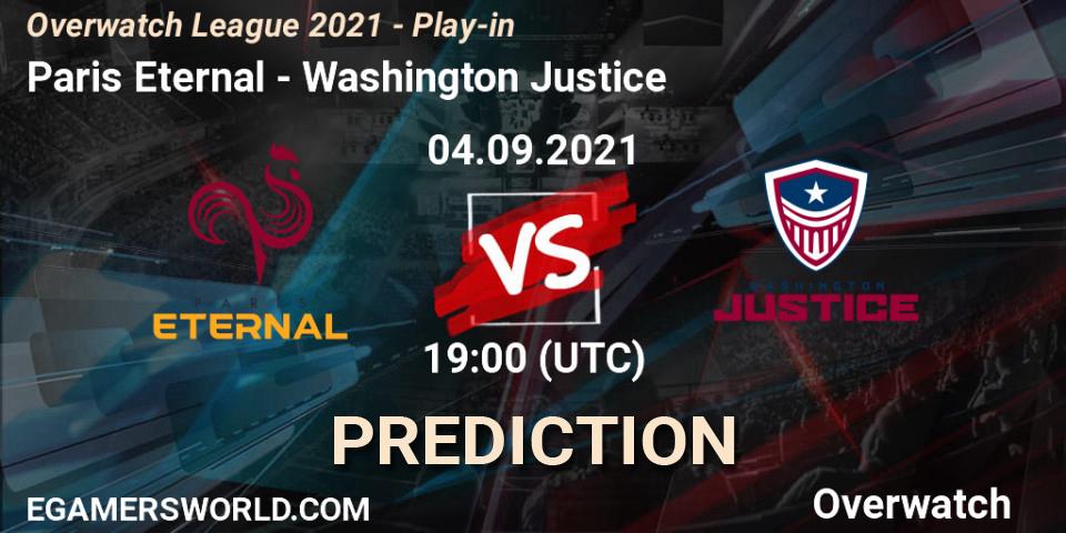 Paris Eternal vs Washington Justice: Match Prediction. 04.09.2021 at 19:00, Overwatch, Overwatch League 2021 - Play-in