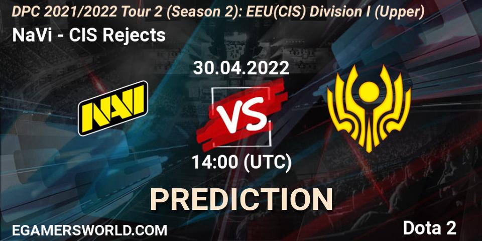 NaVi vs CIS Rejects: Match Prediction. 30.04.22, Dota 2, DPC 2021/2022 Tour 2 (Season 2): EEU(CIS) Division I (Upper)