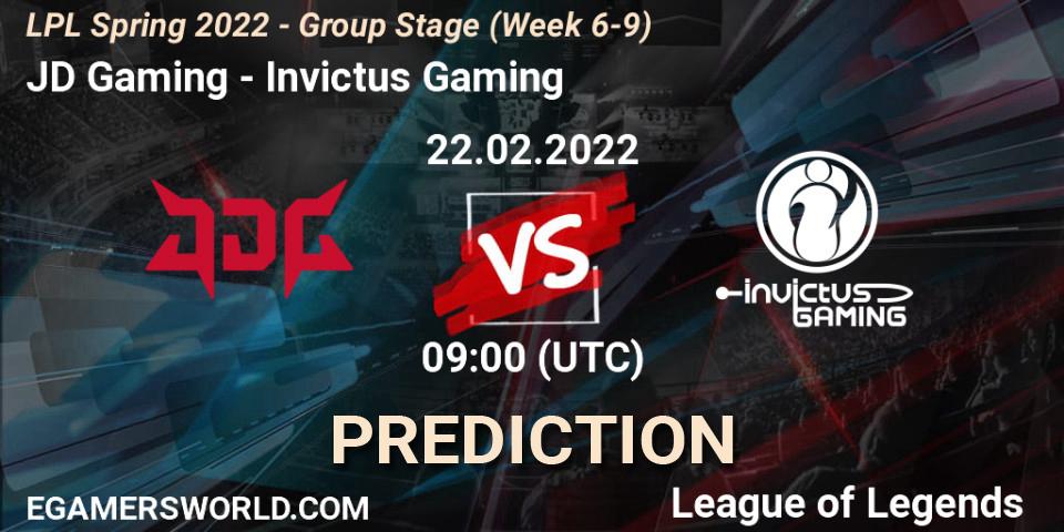 JD Gaming vs Invictus Gaming: Match Prediction. 22.02.2022 at 11:00, LoL, LPL Spring 2022 - Group Stage (Week 6-9)