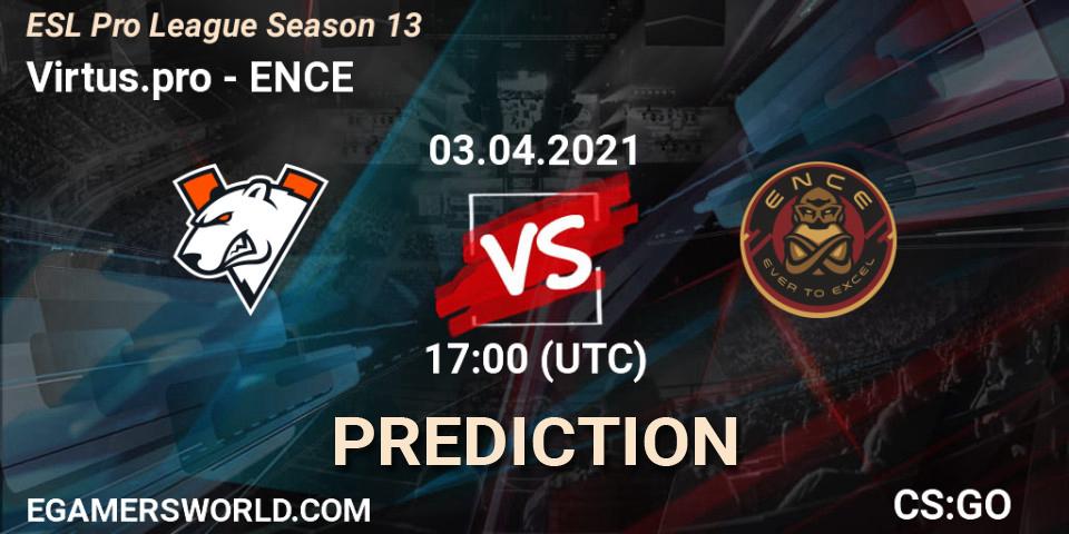 Virtus.pro vs ENCE: Match Prediction. 03.04.2021 at 13:30, Counter-Strike (CS2), ESL Pro League Season 13