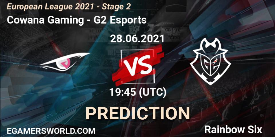 Cowana Gaming vs G2 Esports: Match Prediction. 28.06.2021 at 19:45, Rainbow Six, European League 2021 - Stage 2