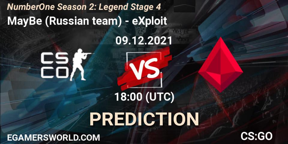 MayBe (Russian team) vs eXploit: Match Prediction. 09.12.2021 at 18:00, Counter-Strike (CS2), NumberOne Season 2: Legend Stage 4