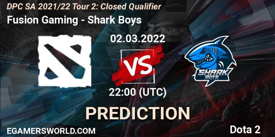 Fusion Gaming vs Shark Boys: Match Prediction. 02.03.2022 at 22:11, Dota 2, DPC SA 2021/22 Tour 2: Closed Qualifier