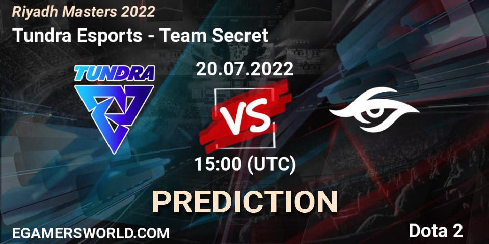 Tundra Esports vs Team Secret: Match Prediction. 20.07.2022 at 15:32, Dota 2, Riyadh Masters 2022