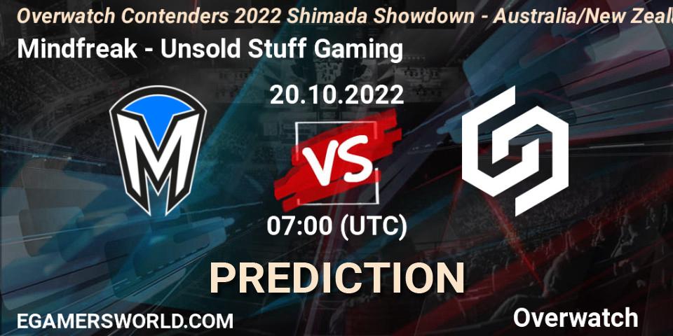 Mindfreak vs Unsold Stuff Gaming: Match Prediction. 20.10.2022 at 07:00, Overwatch, Overwatch Contenders 2022 Shimada Showdown - Australia/New Zealand - October