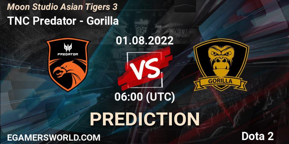 TNC Predator vs Gorilla: Match Prediction. 01.08.2022 at 06:16, Dota 2, Moon Studio Asian Tigers 3